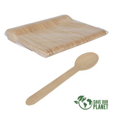 Miniatura 4 de Bolsa con 100 cucharas de madera de Abedul