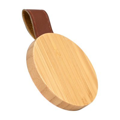 Miniatura 3 de Espejo redondo de Bamboo y Eco-Cuero