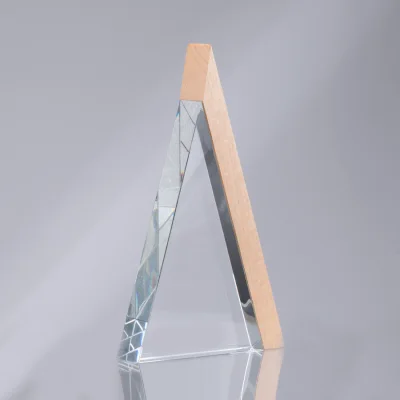 Miniatura 11 de Trofeo Galvano de Madera y Cristal "Triangle"