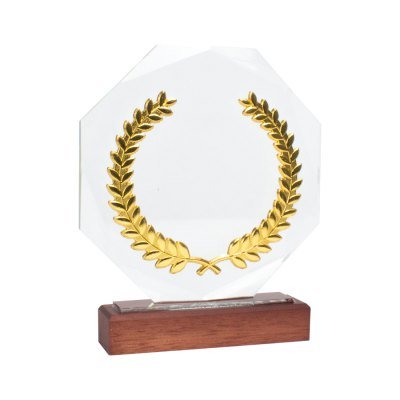 Miniatura 2 de Trofeo Galvano de Madera, Cristal y Acero "Phelps"