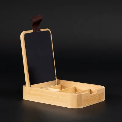 Caja organizadora de Bamboo con espejo "ANNA" - Regalos Corporativos
